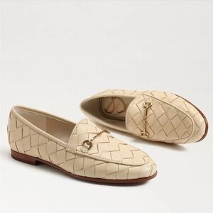 Sam Edelman Lorraine Woven Bit Loafer Leather Size 7.5 Eggshell